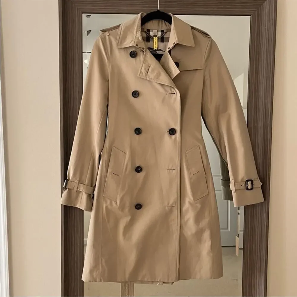 BURBERRY Kensington Long Trench Coat Jacket 2 - Picture 3 of 13